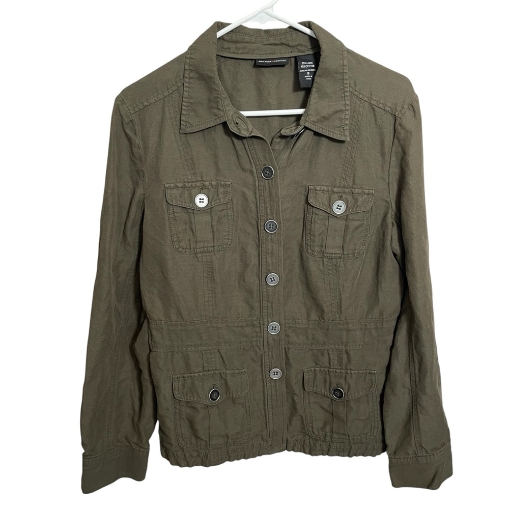 New York & Company Linen Cotton Button Jacket